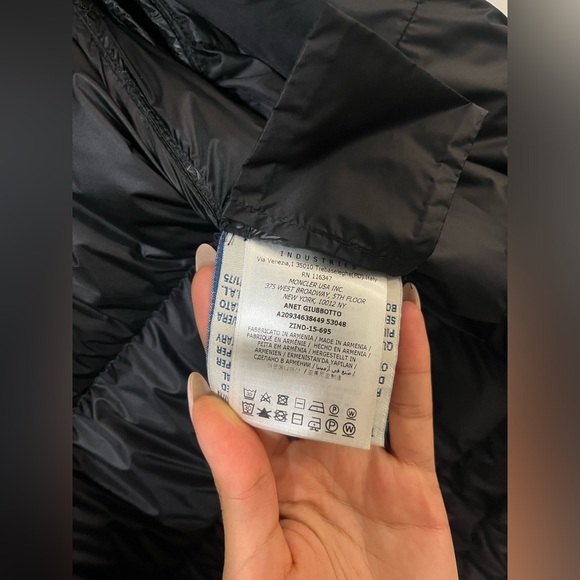 MONCLER Anet Down Puffer Peplum Jacket Coat RARE Black Size 0 fits XS-S - Picture 9 of 11